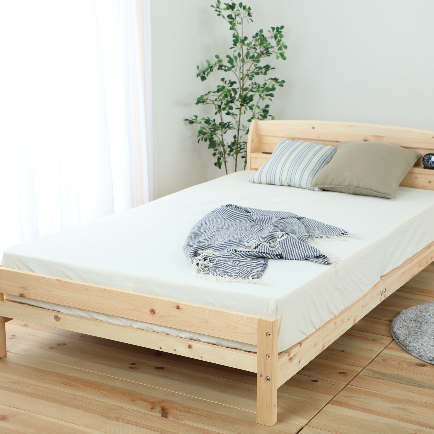 国産ひのき使用のすのこベッド シングルベッド