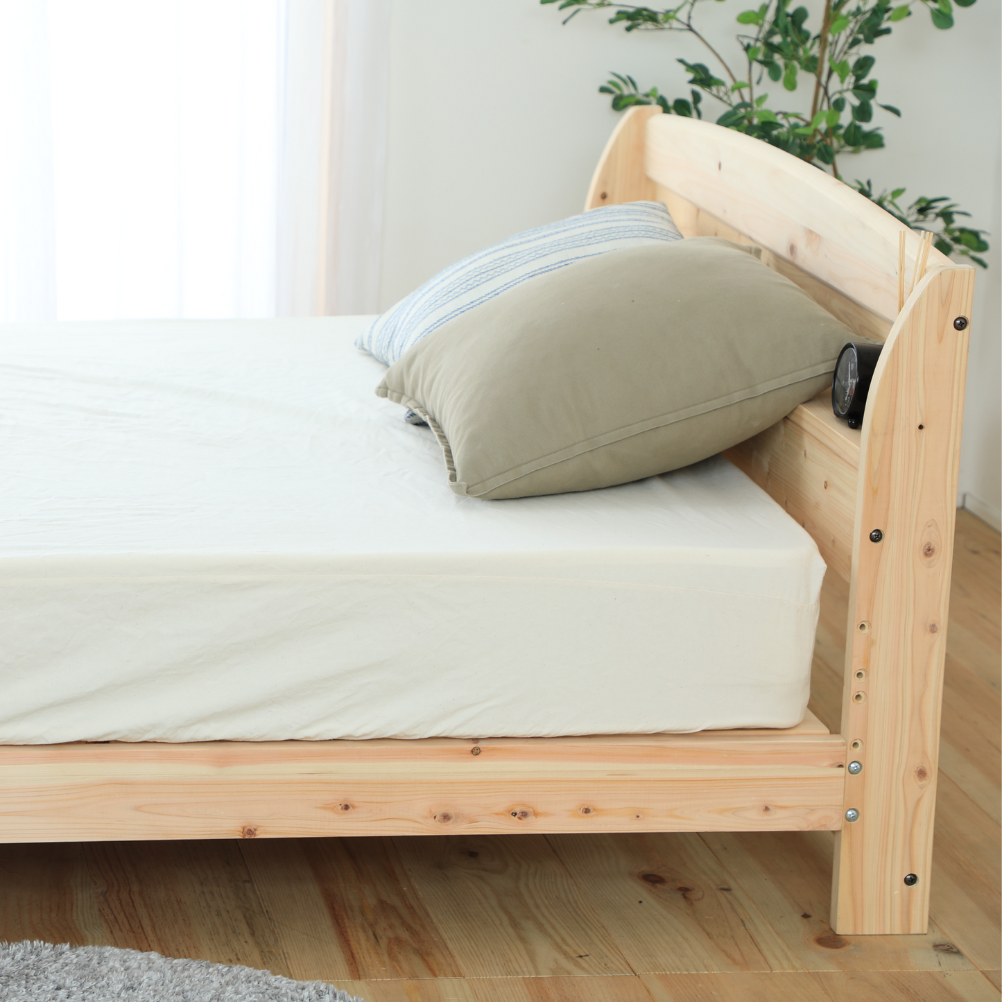 国産ひのき使用のすのこベッド ダブルベッド