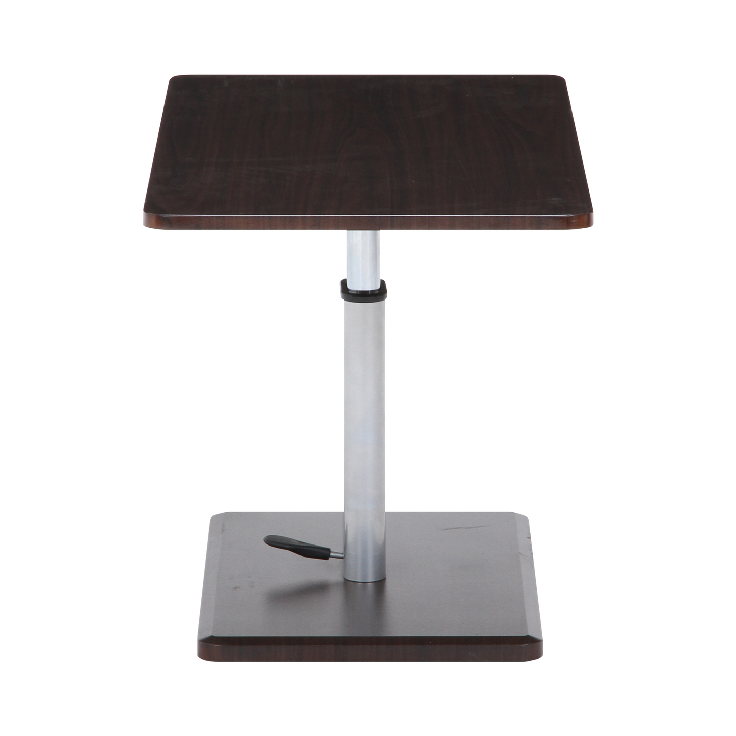 脚が邪魔にならない1本脚の昇降式テーブル